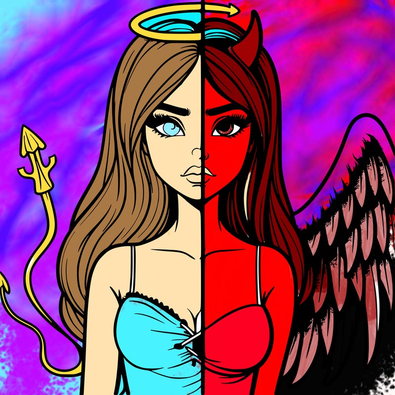 devil vs angel realistic girl