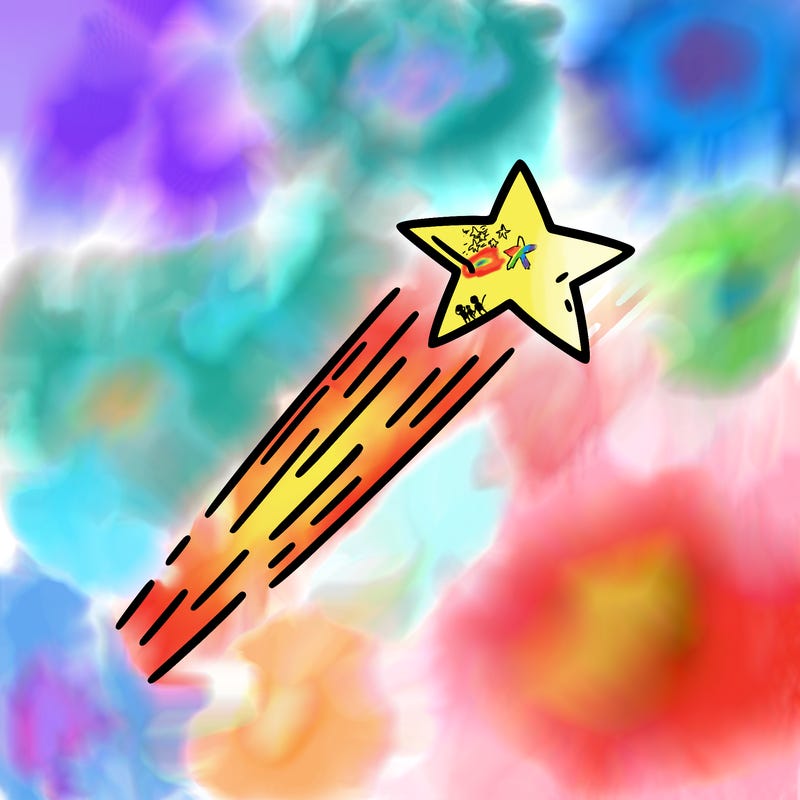 a shooting star in the sky