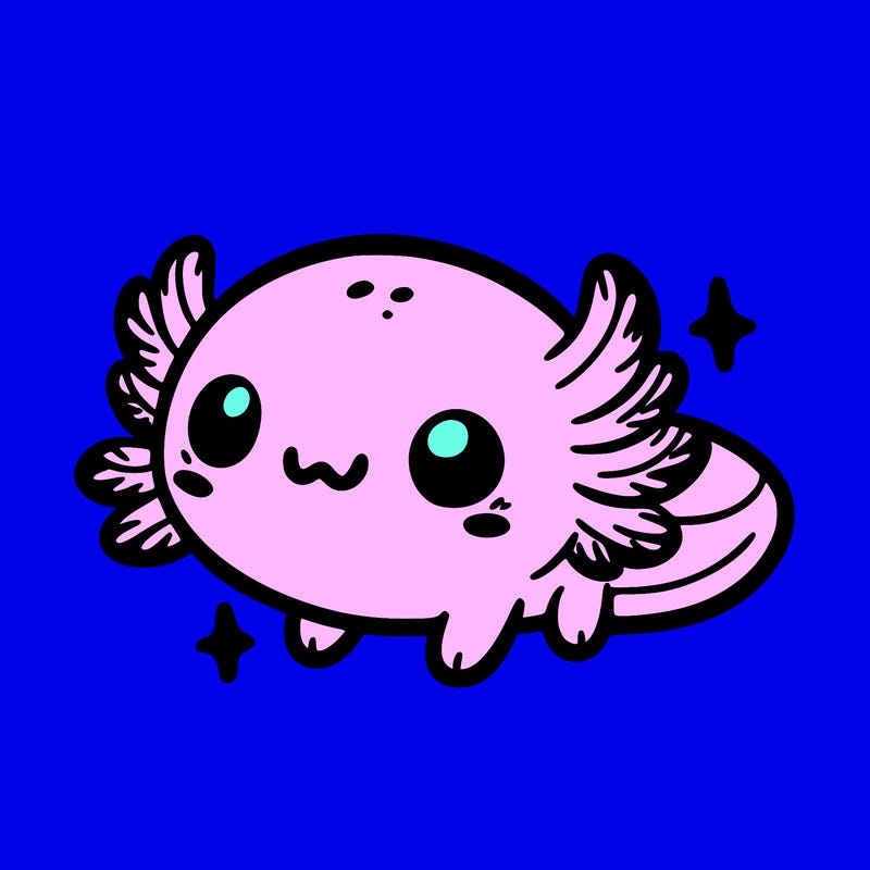 cute easy baby axolotl