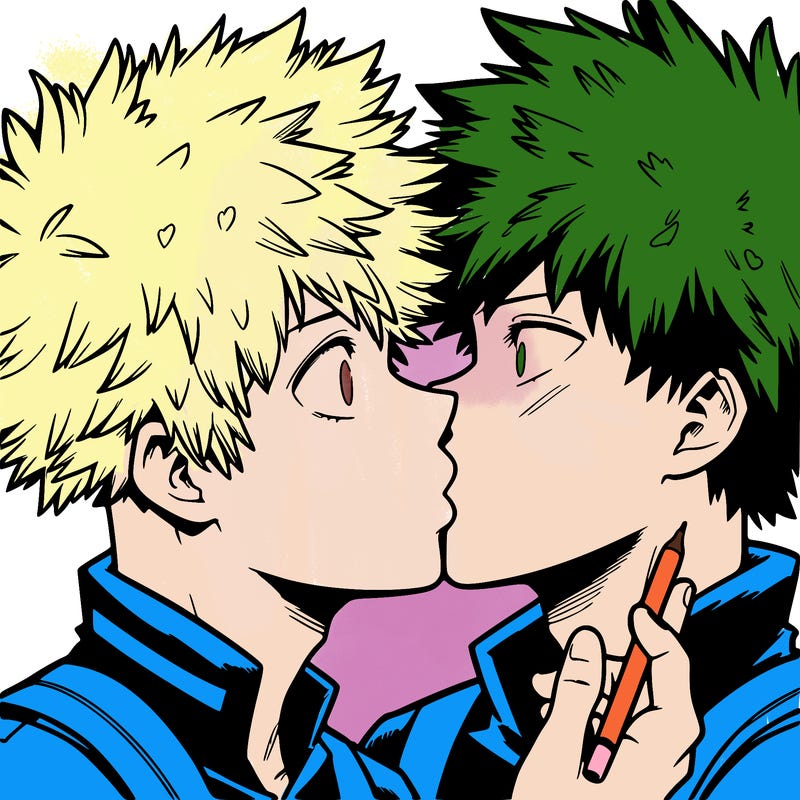 bakudeku kiss realistic