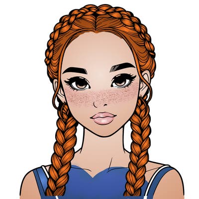 realistic girl with braids
