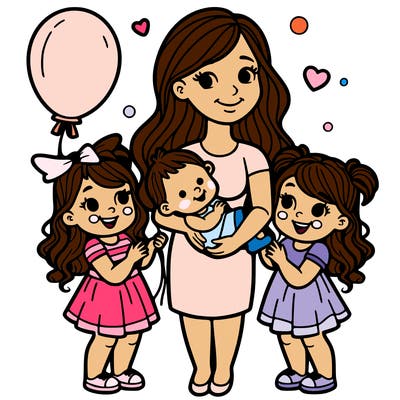 a mom with three girls