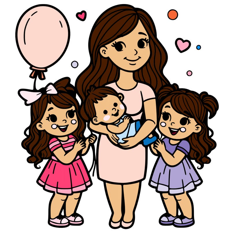 a mom with three girls