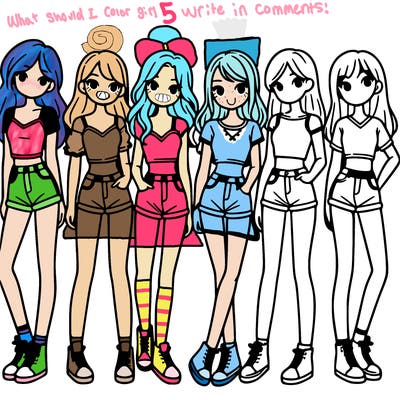 a group of girls wearing crop tops and shorts