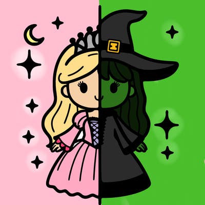 split princess and witch