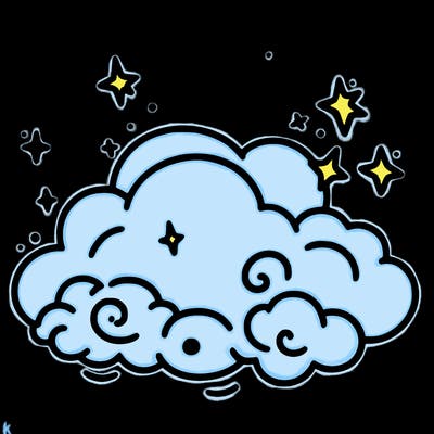 pink starry cloud sky