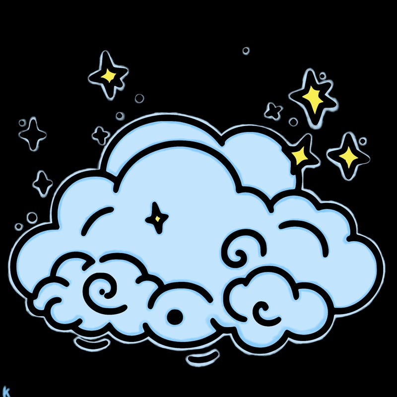 pink starry cloud sky