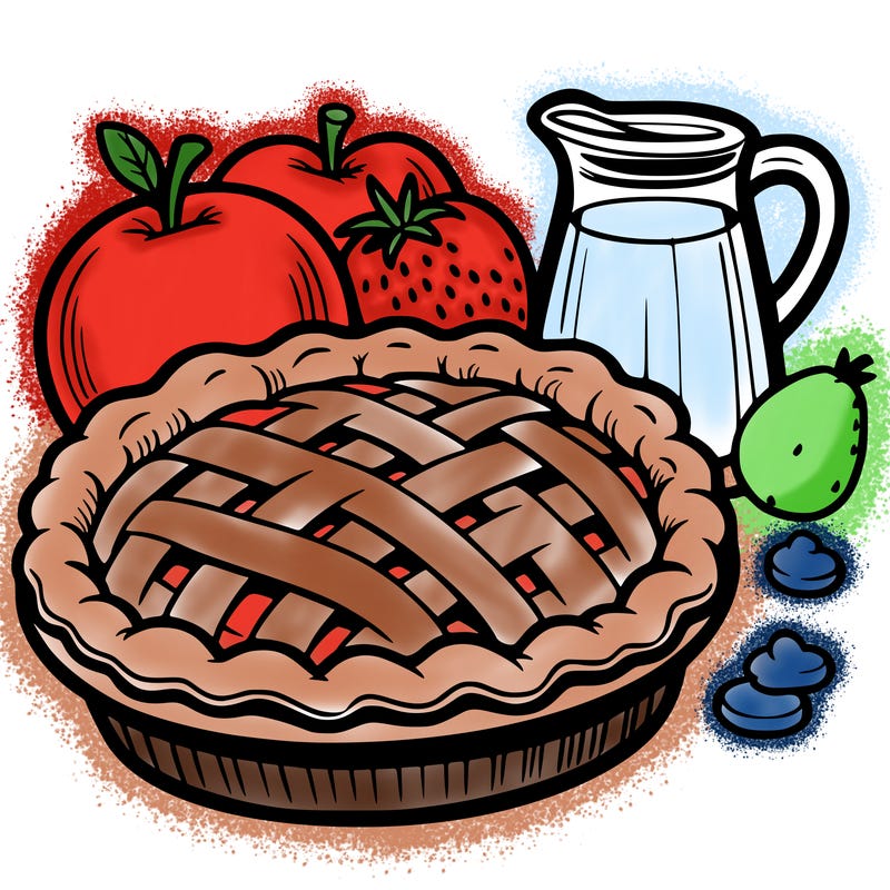 a pie of food