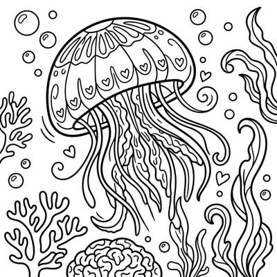 Explore the wonders of the ocean with this charming cannonball jellyfish coloring page, specially designed for kids aged 4-8. It's a delightful way for young artists to express their creativity and learn about sea life.