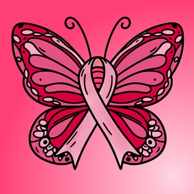 breast cancer awareness butterfly