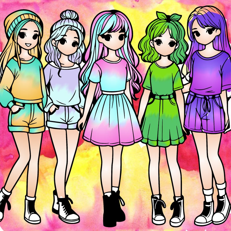 a group of five girls