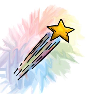 a shooting star in the sky