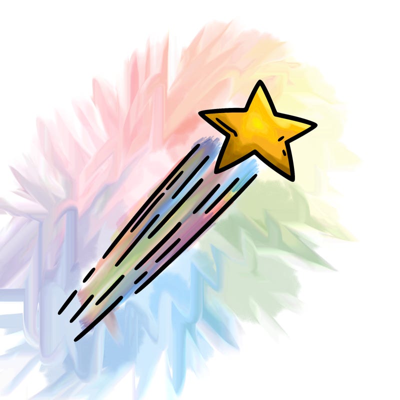 a shooting star in the sky