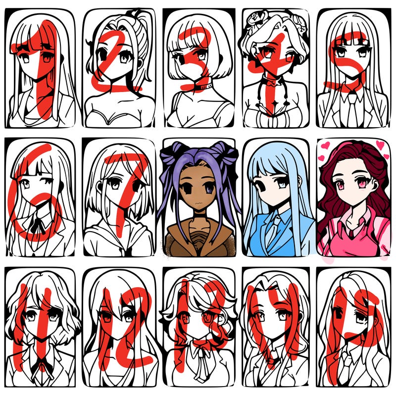 girls that look diffrent anime