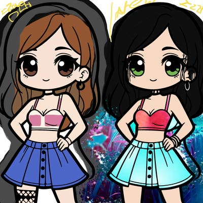 girl in crop top and skirt