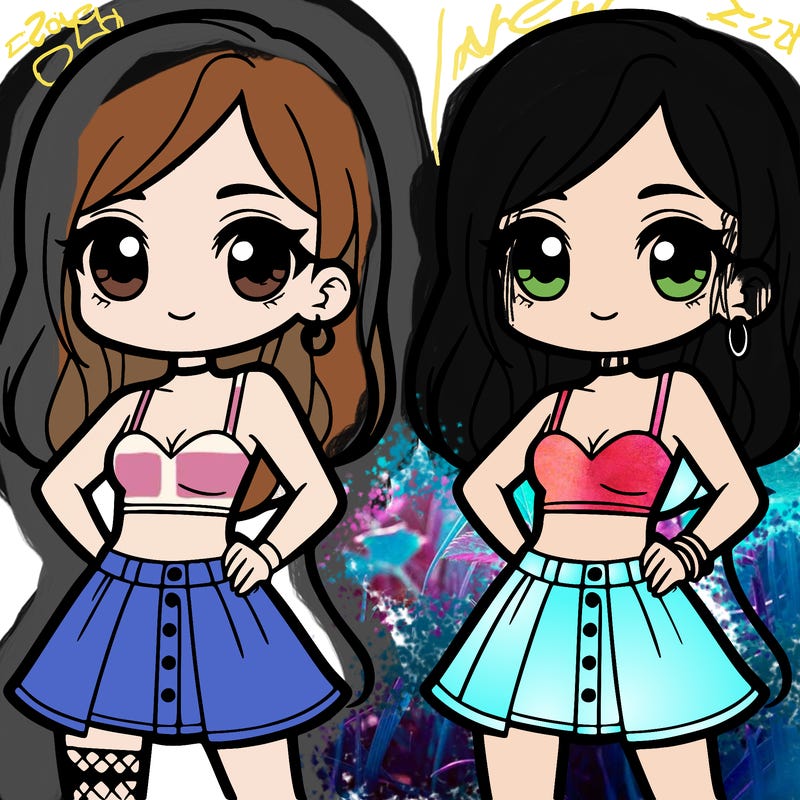 girl in crop top and skirt