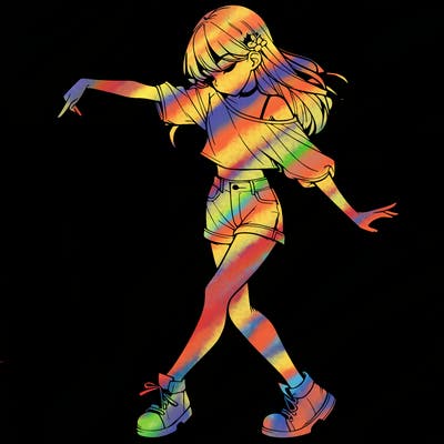 realistic girl danceing