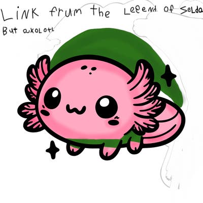 cute easy baby axolotl