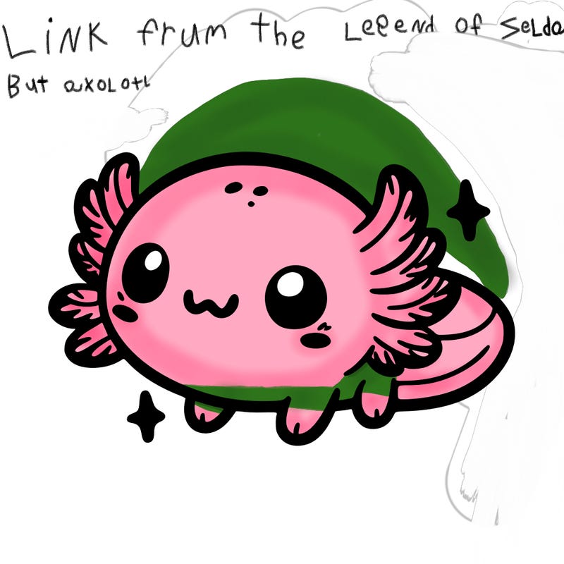 cute easy baby axolotl