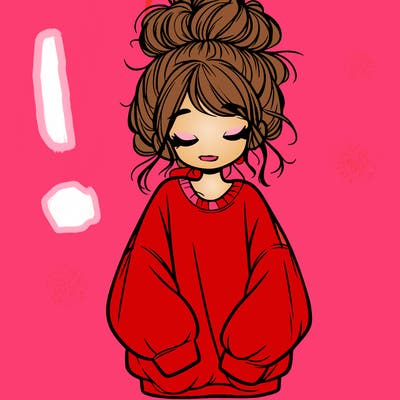 girl with baggy sweatshirt and messy bun