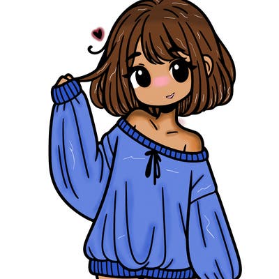 girl in baggy sweater hanging off her shoulder