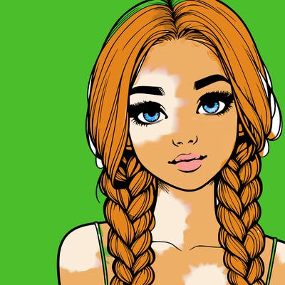 realistic girl with braids