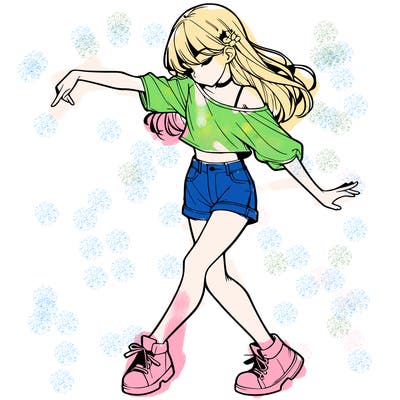 realistic girl danceing