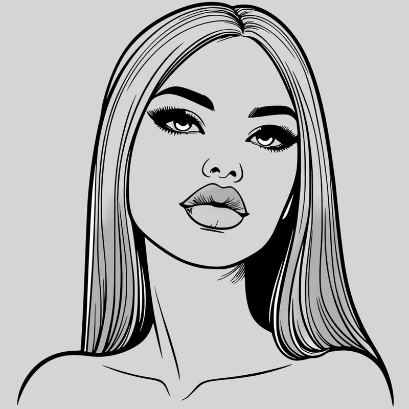 realistic woman with full lips