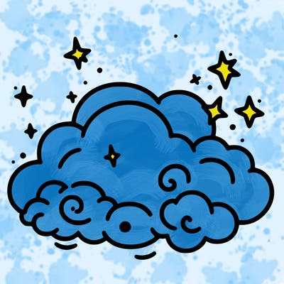 pink starry cloud sky