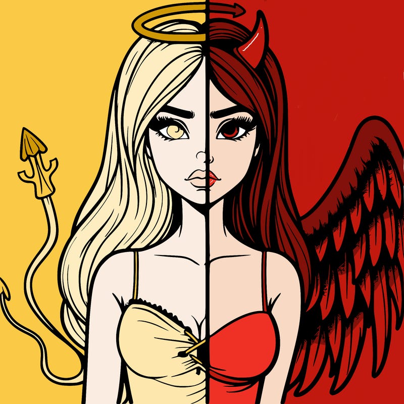 devil vs angel realistic girl