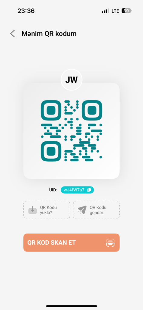 User interface of PulPal Wallet displaying a QR code and unique wallet ID for secure money transfers