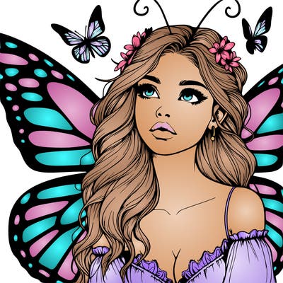butterfly fairy realistic girl