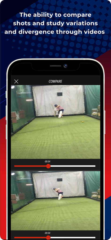 SmartCricket - BatSense - Side by side video comparison of cricket shots in the SmartCricket BatSense app