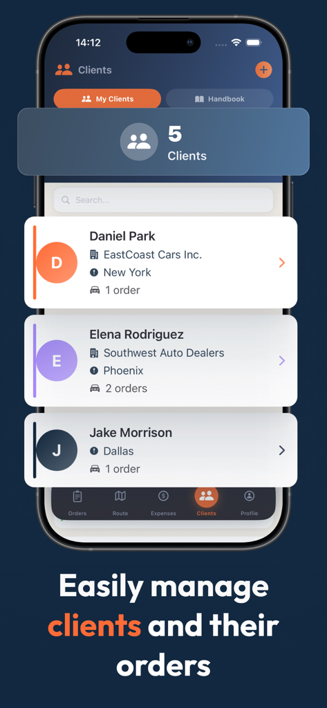 Drive Transit - Eine mobile Oberfläche zur Verwaltung von Kunden und Transportaufträgen für Fahrzeugüberführungen