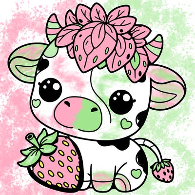 cute strawberry cow