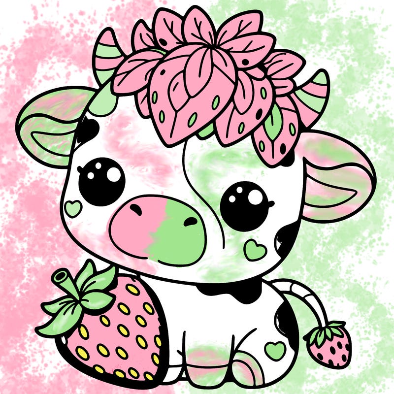 cute strawberry cow