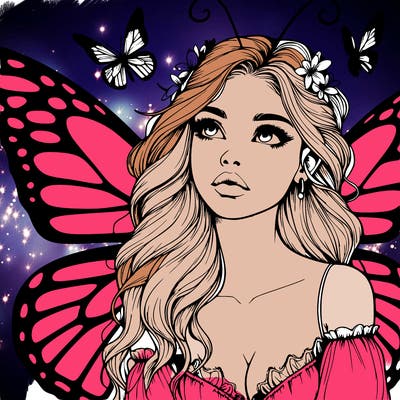 butterfly fairy realistic girl