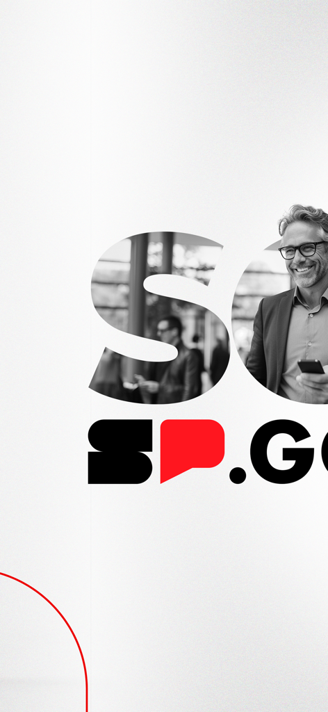 Pantalla de bienvenida de la aplicación SOU SP GOV BR con el logotipo oficial e imágenes profesionales