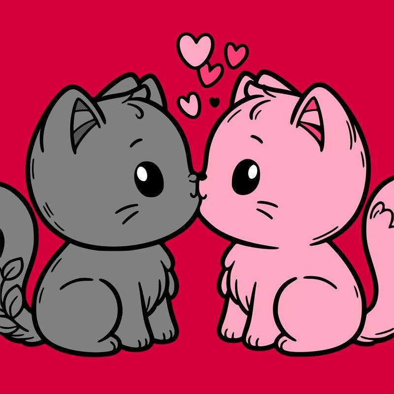 cute cats kissing