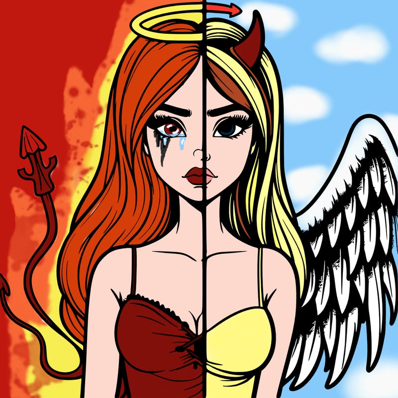 devil vs angel realistic girl