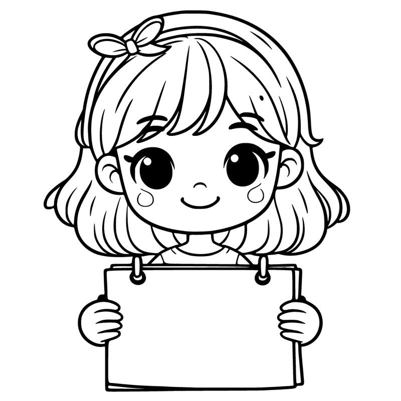 girl holding blank page