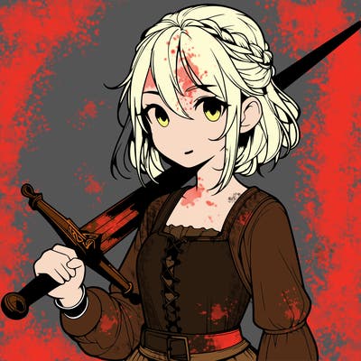 realistic girl with a sword