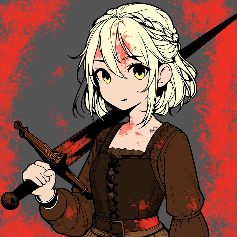 realistic girl with a sword