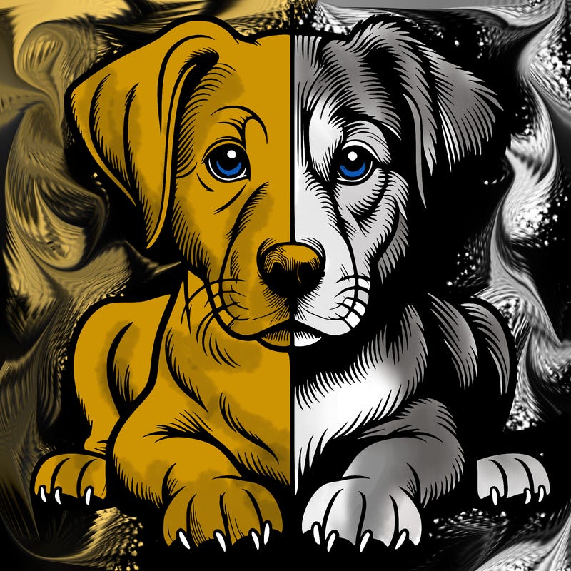 realistic dog split picture