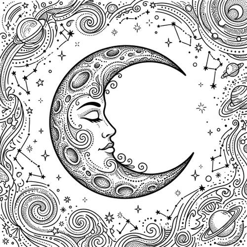 Dot Work Moon