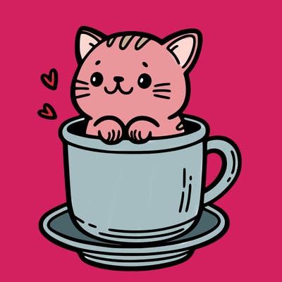 a  cat in a cup