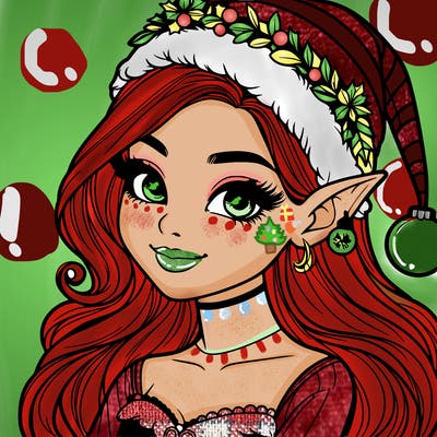 christmas girl elf realistic