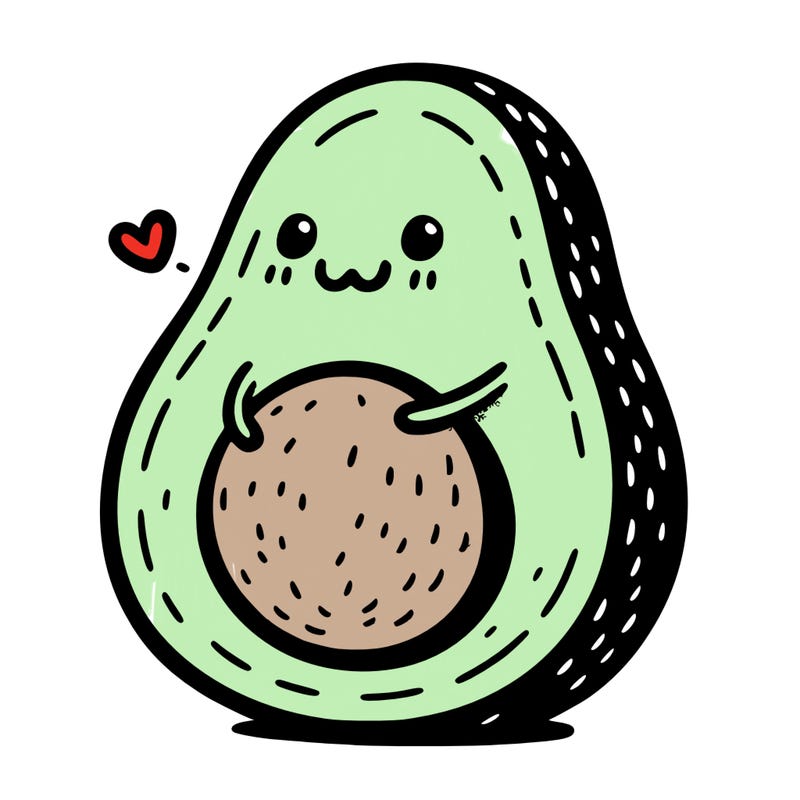 an avocado hugging an avocado