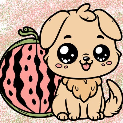 watermelon dog cute
