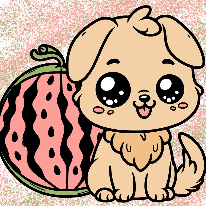 watermelon dog cute